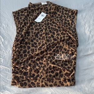 Leopard Print Mesh Top